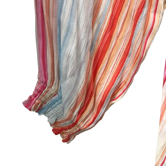 NEW - Philosophy Colorful Striped Button Blouse top Shirt ladies size 3X Orange - Picture 3 of 9